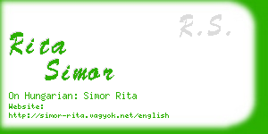 rita simor business card